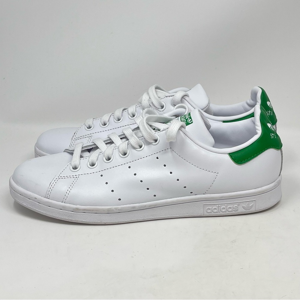 Adidas Stan Smith Shoes Mens 6 White Green Leather Sneakers M20324 - Picture 2 of 14